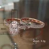 Bandringar Huitan AAA Zircon Stone Micro Paled Bridal Ring sets Romantic Rose Gold Color Engagement Rings Wholesale Lots Bulk Midi Rings J230602