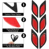 Billaddare 6st/set Universal Reflective Stripe Stickers för bilfender Hood Bumper Night Decal Safety Varning Kolfiber Tillbehör
