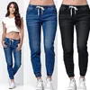 Kvinnors jeans Autumn Winter-modeller i Europa och USA tappar elastisk midja i stor storlek i midjan.