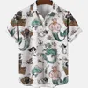 Camicie casual da uomo 3D Costumi da strada estivi da uomo Scheletro Camicia hawaiana Harajuku Camicetta sociale floreale di lusso di alta qualità Colore Dazn