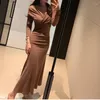 Casual Kleider Herbst Frau Sexy Kleid Bodycon Langarm Meerjungfrau Rock Vintage Kleidung für Frauen 2023 Mode Damen Kleidung