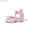 PXELENA Koreanische Schöne Frauen Hochzeit Sandalen Kette Perlen Rüschen Bogen Knoten Mary Janes Lolita Schuhe Prinzessin Braut Weiß Rosa 43 L230518