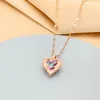 New fashion design dazzling heart-shaped pendant ladies titanium steel necklace