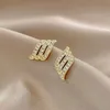 Nouveau exquis Micro incrusté brillant Zircon boucles d'oreilles pour les femmes Style coréen luxe boucle d'oreille fille fête tempérament bijoux