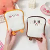 Dessin animé Toast en peluche porte-monnaie filles serviette hygiénique pochette étudiant écouteur sac de rangement pain stylo sac à main papeterie cadeaux