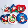 3 Zoll runde, kreisförmige, sternförmige, herzförmige hängende Ornamente, individuelle Sublimationsrohlinge, flache Keramik-Weihnachtsdekorationen FY5002 JN02