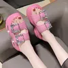 Double Women Platform Sandaler Buckle Summer 2024 Fashion Rhinestone Chunky Slippers Woman Non Slip Thick Thick Bottom Sandalias Mujer 33282