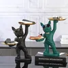 Dekorativa föremål Harts Heminredning Fransk bulldogstaty Skulpturer för djurfigur present Dog Craft Ornament Room 230531