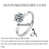 Bandringen 1-3ct Moissanite Engagement Promise Ring voor dames - Rond geslepen diamanten trouwring 925 sterling zilver D-kleur VVS J230602