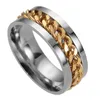 Stainless Steel Band Rings Chain Rotatable Designer Ring Men's Ring