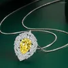 Pendant Necklaces 2023 Luxury Green Red Yellow Silver Color Pear Necklace For Women Anniversary Gift Jewelry Wholesale X8227