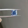 Pierres précieuses en vrac Meisidian 8x8mm 3 Carat Carré Radiant Cut Saphir Bleu Moissanite Diamant Gemme