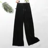 Capris Summer Wide Leg Casual Elastyczne wysoką talię 2023 Nowe luźne plisowane spodnie P230602