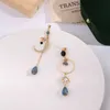 Charme nouveau doux géométrique circulaire boucles d'oreilles pour les femmes longue mode bijoux de mariage bleu R230603