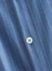 Casual Dresses ZXQJ Women 2023 Fashion Asymmetric Striped Midi Shirt Dress Vintage Long Sleeve Front Button Female Dresse Vestidos Mujer