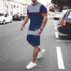 Tute da uomo 2022 Tuta sportiva da uomo estiva Modello 3D Abbigliamento da uomo Completo da 2 pezzi di abbigliamento sportivo Manica corta Streetwear Moda T-shirt Set T230602