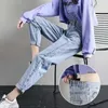 Jeans femme mode pantalon droit printemps automne taille haute mince femmes amples 2023 all-match Streetwear Harem Denim pantalon U41