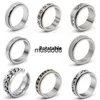 Band Ringen Angst Roestvrij Stalen Ring Vrouwen Mannen Maan Fidgets Spinner Ringen Trendy Vrij Draaien Anti Stress Accessoires Sieraden J230602