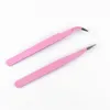 Brushes 2pcs/Set Stainless Steel Eyelash Extension Tweezers Curved Straight Lashes Tweezer Nonmagnetic Eyelashes Nail Makeup Tools