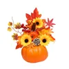 Fleurs décoratives citrouille artificielle automne Thanksgiving décorations Simulation tournesols pomme de pin Berry Po accessoires