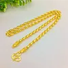 Men Necklace Chain Solid Fashion Trendy Real 18k Yellow Gold Filled Male Hip Hop Clavicle Jewelry Gift