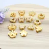 Charms 10PC/lot 10MM Rhinestones Gold Color Heart Star Butterfly Crown Slide Charm Fit For DIY Bracelet Wristband Keychains