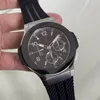 Męskie zegarek 45 mm kwarcowy ruch chronograficzny gumowy pasek modowy zegarki Wodoodporne konstrukcje na rękę Montre de lukse