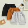 Overaller 0103 LIORITIIN 03 Years Toddler Kids Boys 3st Short Trousers Casual Party Street Spring Summer Solid Drawstring Pants 230601