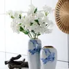 Fleurs décoratives 1 Branche Fleur Artificielle Anti-fade Pas D'arrosage Entretien Facile 3 Fourches Fleur De Prunier Faux Soie DIY Vase Décor À La Maison