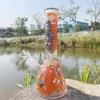 9mm 두께의 Pyrex 유리 물 담뱃대 비이커베이스 봉 14mm 보울 조인트 오일 리그 버블러 워터 파이프 흡연 빨간색