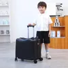 Malas crianças bagagem linda mala de viagem em rodas giratórias sentar e andar saco infantil senha transportar carrinho
