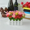 Decorative Flowers 1 Bouquet Artificial Wooden Fence Garden DIY Stage Party Doll House Decor Accessories