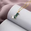 Manufacturer Pakistan Map Chain Necklaces Enameled Stainless Steel 18K Gold Plated Enamel Pakistan Flag Map Pendant Necklace