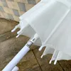 جديد مجاني مجاني من المظلة البلاستيكية النباتية كلها بيضاء صغيرة فنية طالبة الطالبة الطالبة مباشرة مقبض طويل المقبض المظلة