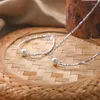 Ketten Amaiyllis 925 Sterling Silber Vintage Licht Luxus Muschel Perle Schlüsselbein Kette Halskette Nische gebrochen Armband Set