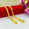 Men Necklace Chain Solid Fashion Trendy Real 18k Yellow Gold Filled Male Hip Hop Clavicle Jewelry Gift