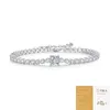 Shining U 925 Sterling Sliver Mossanite Bransoletki 1CT dla kobiet Prezent Fine Jewelry 16 + 3cm