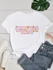 Women's T Shirts Yarichin B Club Women Funny Print Ladies T-shirt Girl Y2K Basis O-collar White Shirt Short