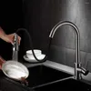 Küchenarmaturen, gebürstetes Nickel, Wasserhahn, Einlochmontage, herausziehbarer Auslauf, Waschbecken, Mischbatterie, Stream-Sprühkopf, Chrom