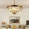 Pendant Lamps Modern Room Lustre K9 Crystal E14 Led Lights American Luxury Copper Gold Lamp Indoor Lighting Fixtures