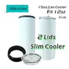 Promotion! Local warehouse! 15oz Sublimation Slim Can Cooler with dual Lid L01