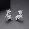 Stud for Women Flower Earrings Zircon Ear Climber Earring Daily Casual Engagement Party Jewelry