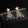 Stadnina 2022 drzewo cyrkonowe Women's Shining Rhinestone Christmas Elk Kolczyki Nowy Rok Biżuteria Prezenty G230602