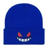 Berety 16 kolorów unisex jesienna zima czapka zewnętrzna dla mężczyzn kobiety dzianiny gengar hap haft haftowane na zewnątrz Halloween Hats