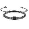 Brin Simple prisme cuivre perles Bracelets réglable tressage macramé breloque Bracelet fait main pour hommes femmes bijoux cadeau