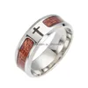 Band Ringen Roestvrij Staal Levensboom Jezus Geloven Kruis Ring Hout Vrouwen Mannen Mode-sieraden Cadeau 4 Kleuren Drop Levering Dhvdf