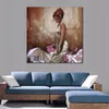 Canvas Art Figurative Thinking Before Show Hand-painted Oil Paintings of Spanish Dancing Beautiful Accent for Spa Decor