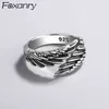 Band Rings FOXANRY Silver Color Rings Fashion Hip Hop Vintage Couples Creative Wings Design Thai Silver Party Jewelry Birthday Gifts J230602