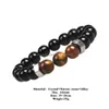 Bracciali in pietra lavica nera naturale di moda con perline Bracciale con perline in occhio di tigre Chakra per uomo donna Stretch Yoga Jewelry Drop Delivery Dhrxq