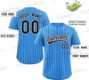 Maillot de baseball personnalisé cousu n'importe quel nom n'importe quel numéro maillots de broderie à la main hommes femmes jeunesse surdimensionné mixte expédié toute l'équipe bleu 0206008